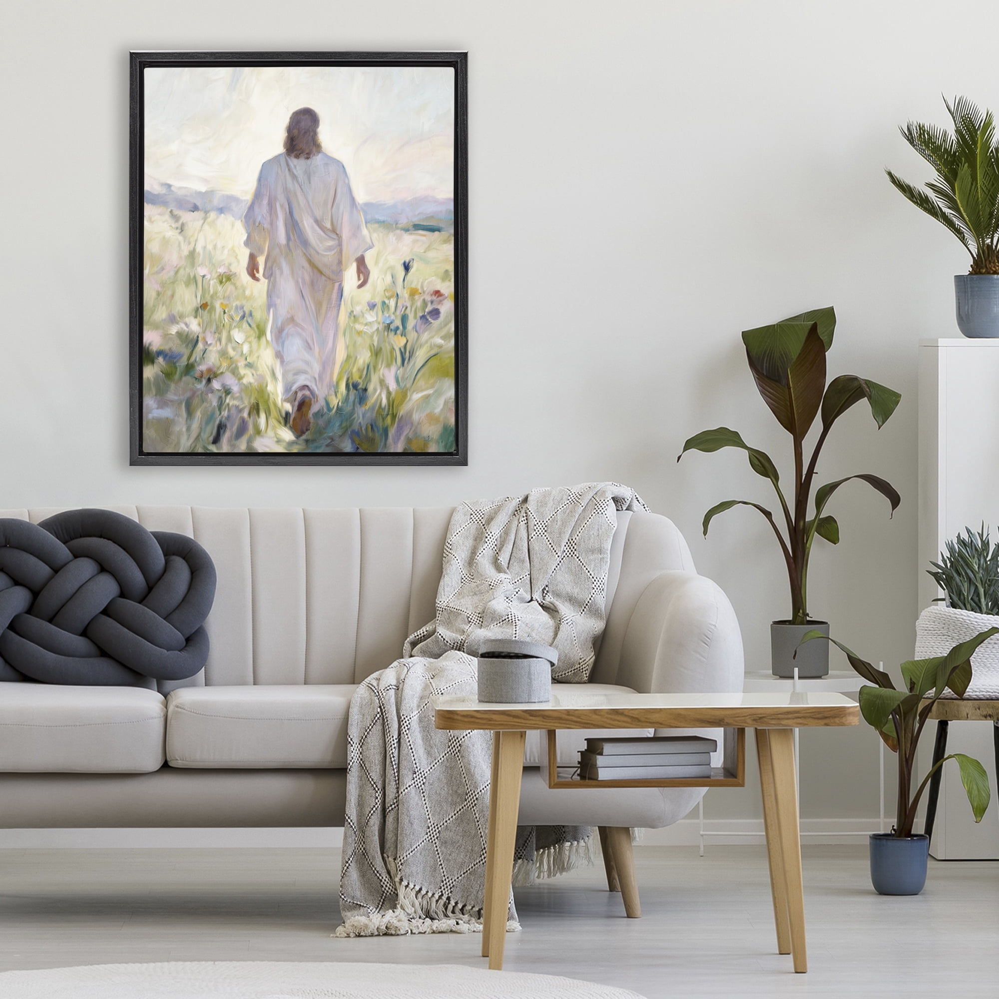 Stupell Industries Wildflower Faithful Follower Black Framed Floater Canvas Wall Art, design by Kim Allen
