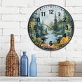 thumbnail image 3 of Yayeee Wall Clock Battery Operated 9.5" Silent Quartz Non-Ticking for Living Room Decor, Camping Forest, 3 of 8