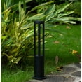 thumbnail image 3 of Gardenised 24-Inch Round LED Bollard Path Lights – Durable Decorative Aluminum Wired Landscape Lighting for Walkways, Gardens, Pools, Porches, Driveways, and Surrounding Areas, Black, 3 of 8