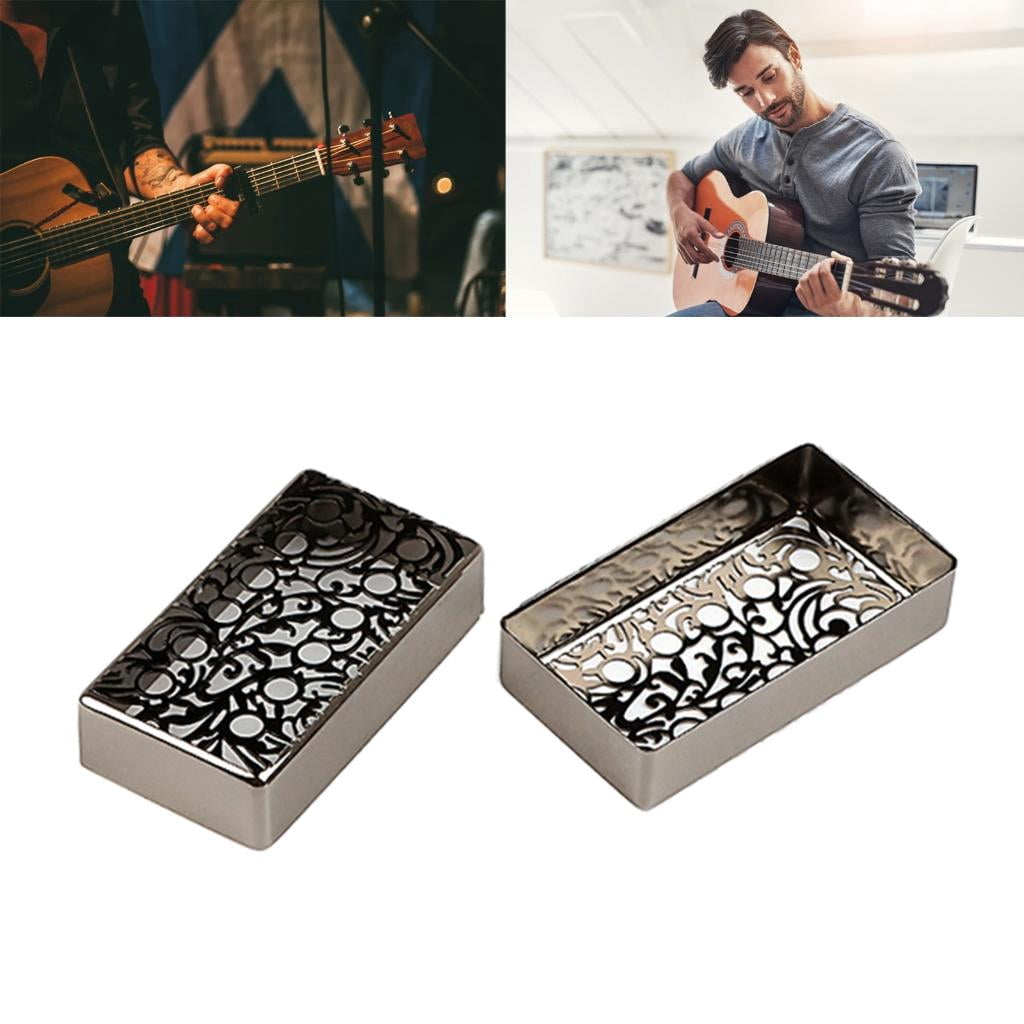 Yihuala 2 Pcs Lightweight Guitar Pickup Cover Engraved Flower Metal Guitar Humbuckers Cover Electric Guitar Replacement Part