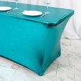 thumbnail image 6 of BalsaCircle 6 feet Fitted Spandex Tablecloth Metallic Table Cover Wedding Reception Party Events Catering Linens Dining Decorations, 6 of 8
