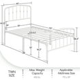 thumbnail image 6 of Yaheetech Metal Bed with Arched Headboard and Footboard, White, Twin, 6 of 7