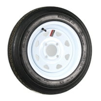 Trailer Tire On Rim 480-12 4.80-12 LRC 4 Lug White Spoke - 2 Year Warranty w/Free Roadside