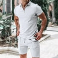 thumbnail image 2 of YYDGH Men's 2 Piece Short Sets Summer Suits Casual Beach Vacation Outfits Fashion Polo Shirts Short Sleeve and Shorts set, 2 of 6