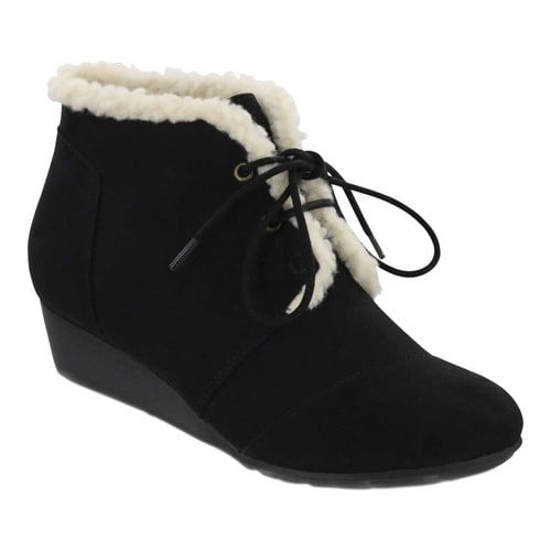 mia sarah lace up wedge bootie