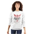 thumbnail image 3 of USA Distressed Eagle Logo Patriotic Unisex Plus Fleece Graphic Sweatshirt Brisco Brands 2X, 3 of 6