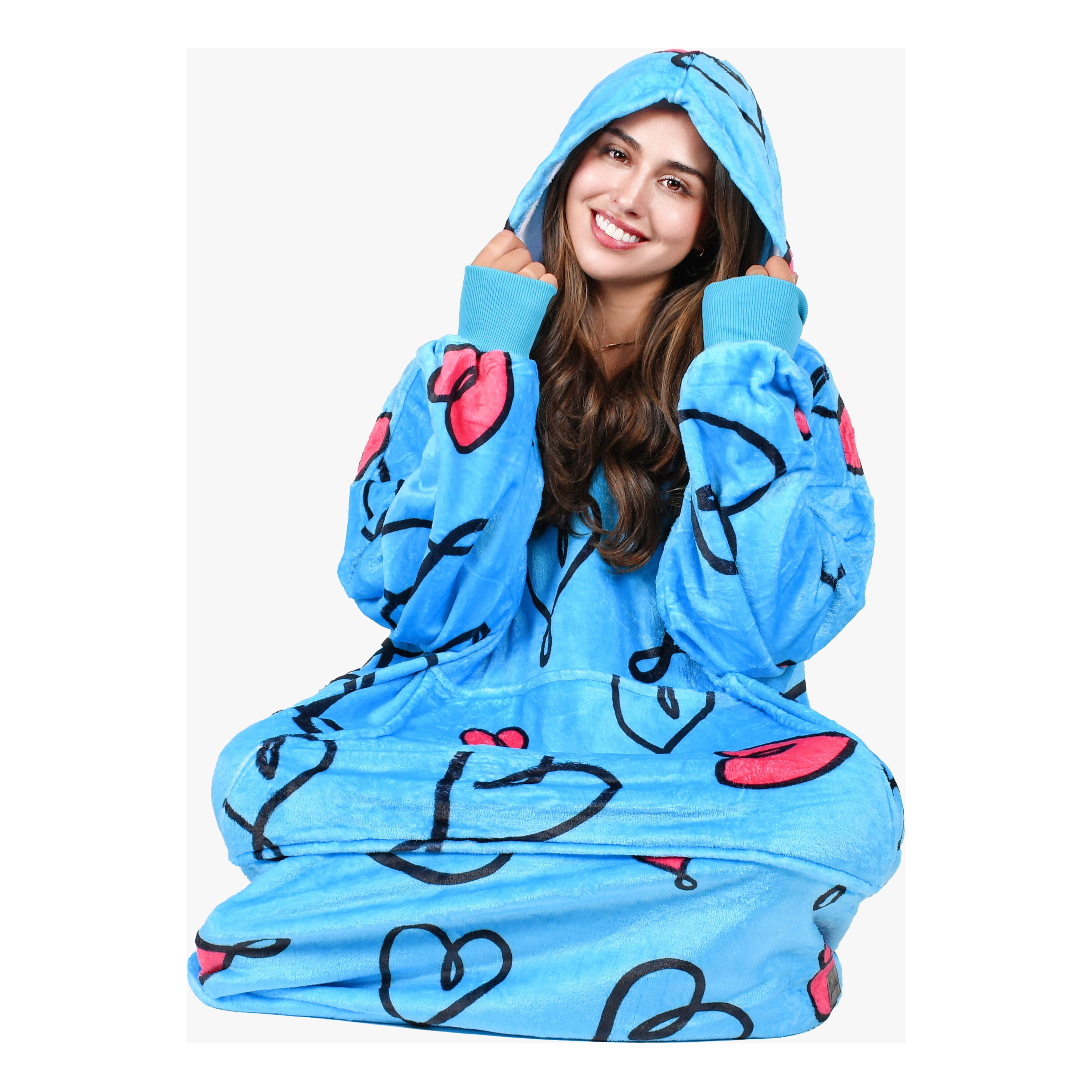 Oversized Hoodie Blanket Sweatshirt,Super Soft Warm Comfortable Fleece Giant Pullover with Large Front Pocket,for Adults Men Women Teenagers Kids Wife Girlfriend