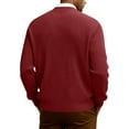 thumbnail image 4 of New Mens Cardigan Sweater Vintage V-Neck Long Sleeve Button Down Knitted Sweaters Lightweight Solid Color Outerwear Casual Versatile Coat, 4 of 7