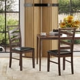 thumbnail image 2 of Costway Dining Chairs Set of 2 Rubber Wood Legs Faux Leather Upholstered Seat Armless, 2 of 9