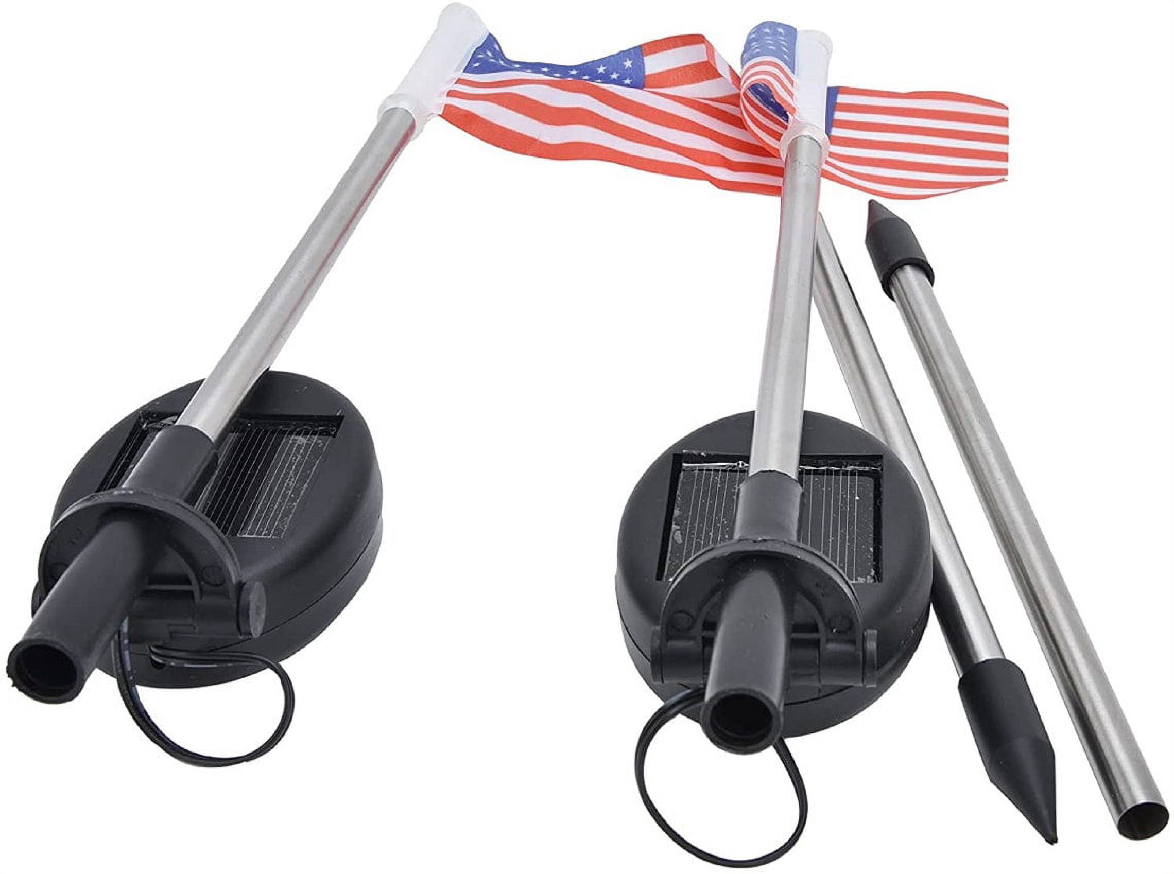 American Flag Solar Light, Epicgadget Solar Powered US Flag Garden Stake Landscape LED Lights with USA Flag for Outside Memorial Day and July 4th Decoration Outdoor Pathway Yard Art Décor (8 Pieces)
