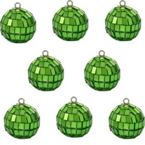 KOYPTL Christmas Balls Ornaments,8 pcs Foam Shatterproof Balls,Disco Mirror Glitter Christmas Tree Bulbs For Xmas Tree Holiday Wedding Party Decorations (4cm Green)