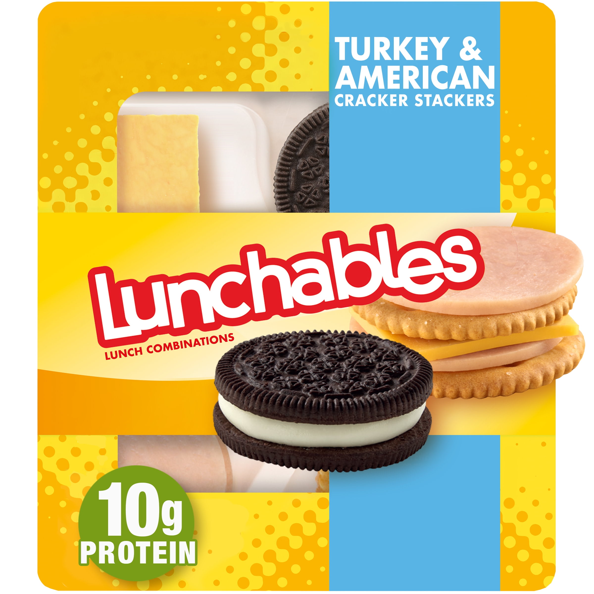 Lunchables Turkey & American Cheese Cracker Stackers Kids Lunch Snack, 3.4 oz Tray