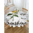 thumbnail image 5 of You Are My Sunshine Round Tablecloth 60 inches Country Watercolor Sunflower Floral Bees Wood Grain Waterproof Oil-Proof Table Cloth Round Table Cover for Holiday Party Picnic Dinner Decor, 5 of 9