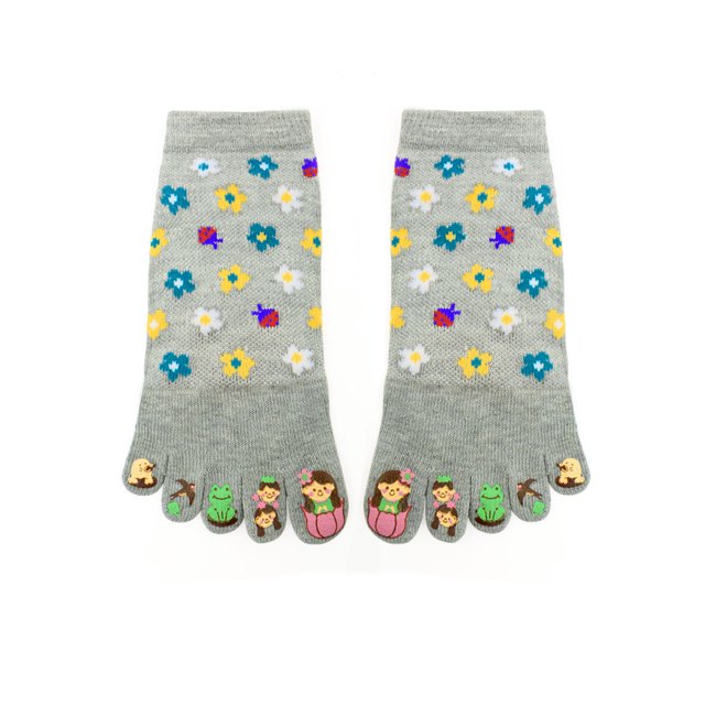 Calcetines elásticos Unique Bargains con estampado de dibujos animados para mujer talla 10-12 gris M