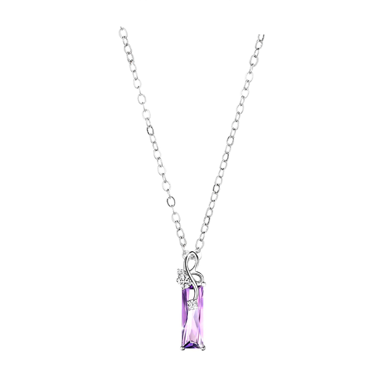 Charms Square Crystal Necklace Female Clavicle Short Chain Valentine's Day Gift 