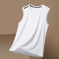 thumbnail image 5 of LODIENY Men’s Sleeveless Tank Tops Dry Fit Workout Muscle Shirts Moisture Wicking Crew Neck Solid Color Tees for Running Athletic Gym Sports Training White XXXXL, 5 of 8