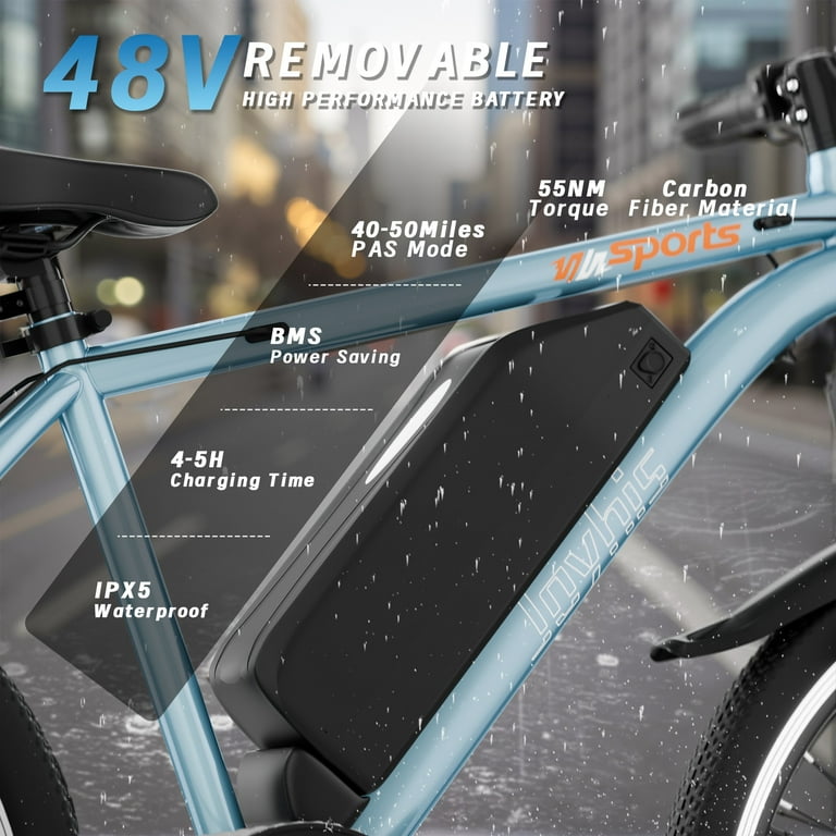 Electric Bike for Adults, 26'' Up to 50 Miles 22MPH Electric