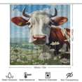 thumbnail image 2 of Farmhouse Highland Cow Funny Cattle And Flower 4 Piece Shower Curtain Sets, Non-Slip Rugs, Toilet Lid Cover And Bath Mat, for Bathroom Decor Set, 72" X 72", 2 of 8
