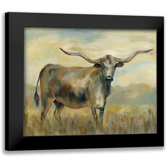 Vassileva, Silvia 14x12 Black Modern Framed Museum Art Print Titled - Longhorn Cow