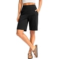 thumbnail image 2 of Women's Bermuda Shorts with Pockets High Waisted Knee Length Casual Athletic Walking Workout Lounge Shorts, 2 of 6