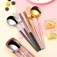 thumbnail image 2 of Chopsticks Spoon Set Stainless Steel Portable Mirror Polishing Anti-slip Tableware Child Fork Flatware Case, 2 of 7
