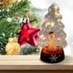 thumbnail image 2 of Mini árbol de Navidad de cristal con luces LED, escultura a pilas, centro de mesa Papá Noel, 2 of 8