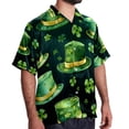 thumbnail image 2 of Saint Patrick's Day Men's Short Sleeve Poplin Shirt, Button Down Casual Summer Beach Printed Unisex Shirt, 2 of 6