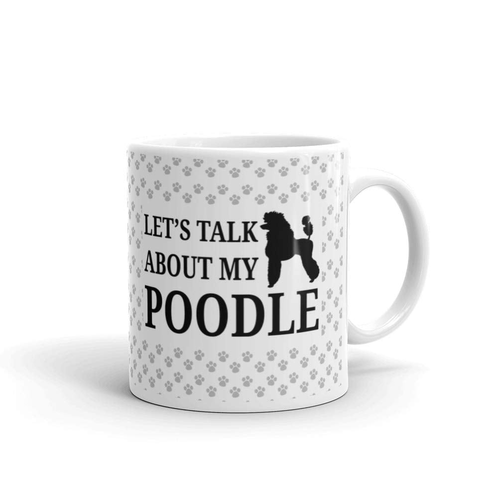 White Ceramic Cup Glass Tea Love Black Poodle NEW Pet Dog Coffee Mug 