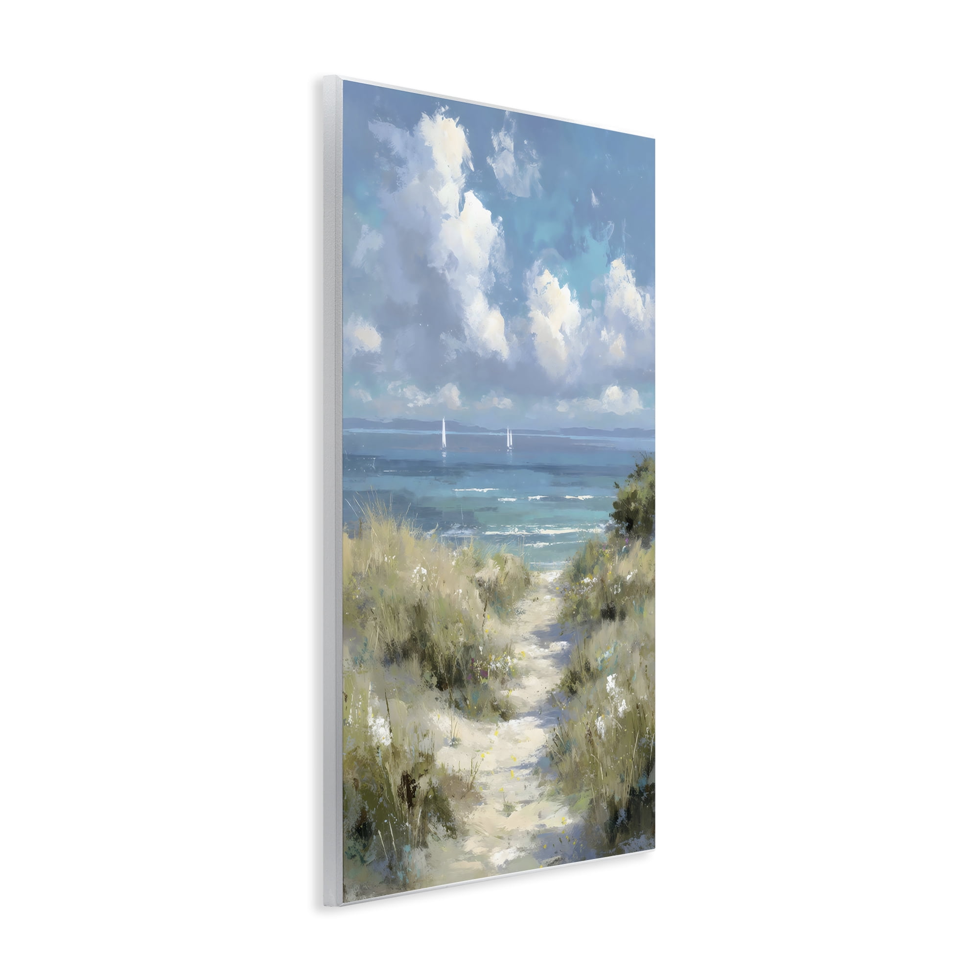 Stupell Industries Impressionist Clouds over Beach Path Wall Plaque Art, design by Petal Prints Design