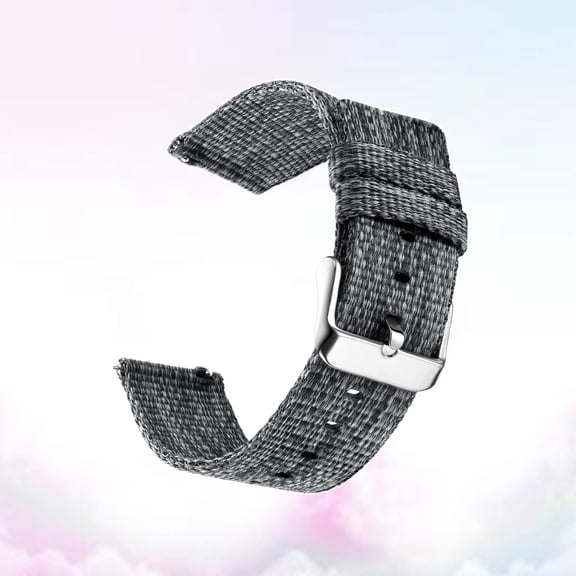 WHAMVOX 22mm Nylon Canvas Watch Band, Thick Strap 2.2x21cm, Dark Grey Replacement Wristband for Men and Women