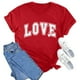 thumbnail image 4 of RKSTN Valentine's Day Gift Women's Cotton T Shirts Oversized Crewneck Valentine Printed Short Sleeve Shirt Pullover Top Womens Casual Graphic Print Round Neck Plus Size Loose Comfy Summer Tee Shirt, 4 of 8