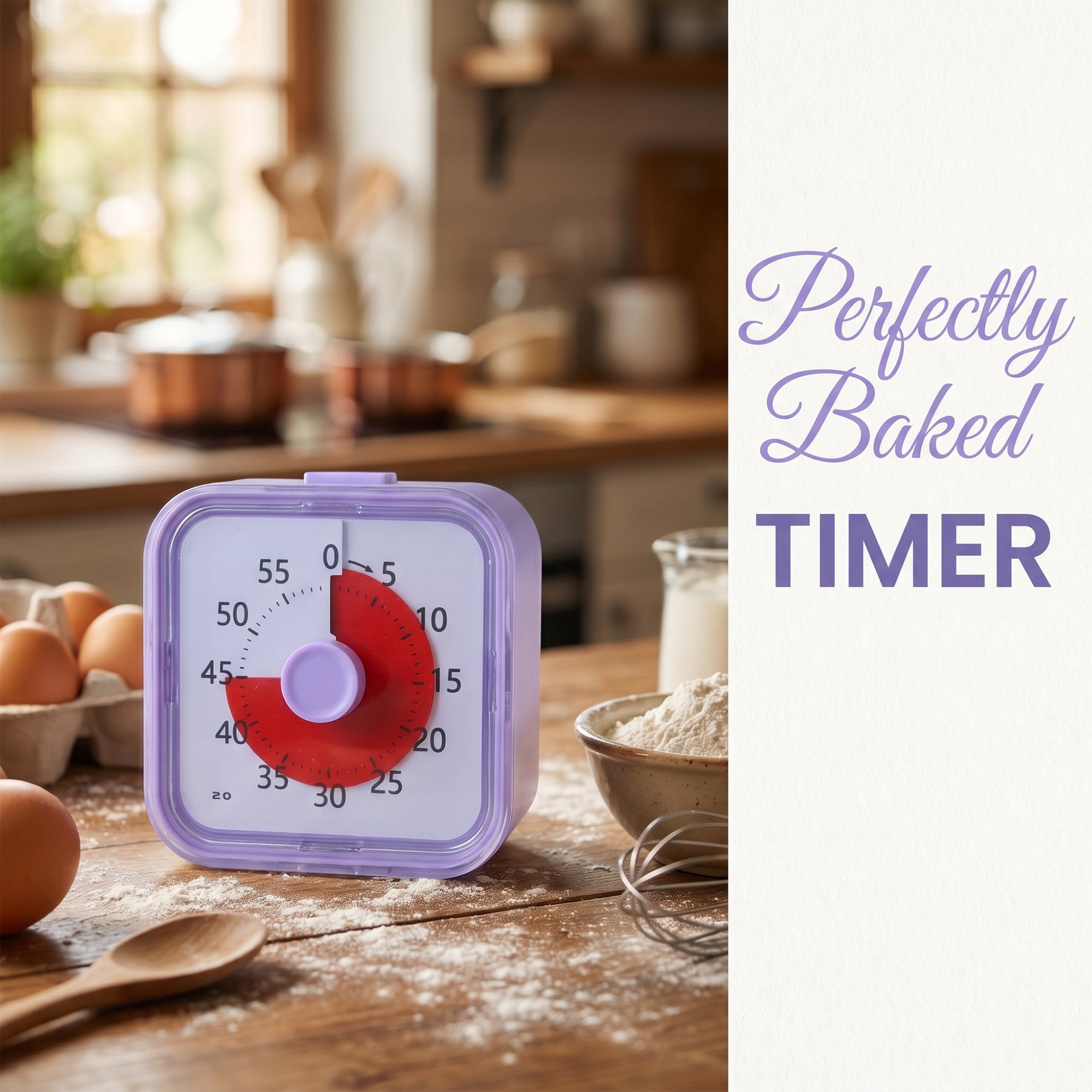 Unique Bargains 60 Minute Kitchen Digital Visual Timer for Studying Purple