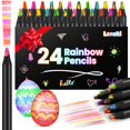 thumbnail image 1 of Lenski Valentines Day Gift for Kids, 24 Colored Pencils Crayons, Easter Basket Stuffers, Girls Gifts 8-12 Years Old, Rainbow Coloring Pencils Teen Gi, 1 of 8