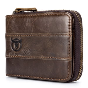 BULLCAPTAIN walet Zipper Wallet Men Wallet Men Purse Leather Zipper Wallet Leather Wallet Leather QISUO Leather Wallet JINMIE QINQUAN Rookin