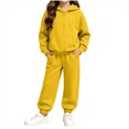 thumbnail image 2 of BRGZLK Boys Girls Hoodie Sweatsuit Set Trendy Solid Color Long Sleeve Half Zip Pullover Sweatshirt and Sweatpants Comfort Warm Tracksuit Fall Winter Clothes for Daily Wear 2026 Yellow 7-8 Years, 2 of 7