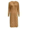 thumbnail image 4 of Women's Sweater Dress Warm Long Sleeved Knitted Length Dress for Autumn and Winter Women Fall Fashion, 4 of 4