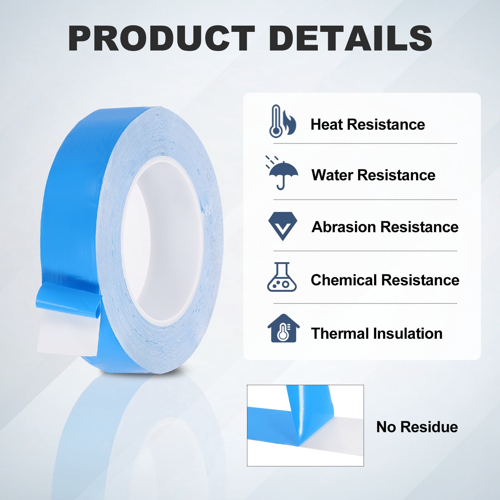 Thermal Adhesive Tape, 25m x 30mm x 0.25mm Double Sided Thermal Tapes Conductive Tape Electrically Insulated for Coolers LED Strips Heat Sink Computer CPU GPU, Blue