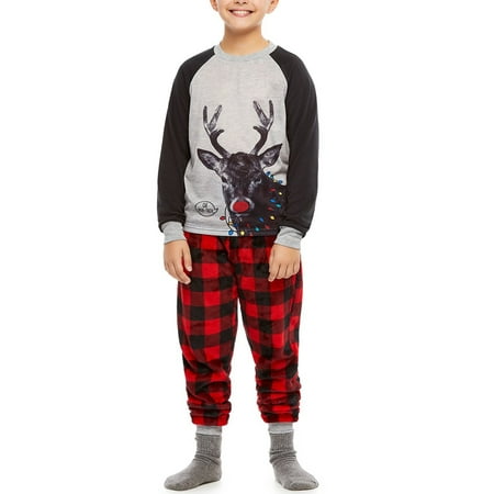 

BrilliantMe Family Matching Christmas Pajamas Sets Deer Print Adult Women Men Kids 2Pcs Parent-child Sleepwear Outfits