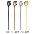 thumbnail image 2 of Mirror Reflection Round Solid Color Nordic Style Tableware Dessert Spoon Stainless Steel Coffee Spoon ROSE GOLD, 2 of 8