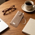 thumbnail image 4 of Litchi Patterned Glasses Case Eyeglass Case with Hanging Protective Cover Lens Jacket for Glasses Portable Sunglasses Storage Bag Compact Fall Resistive Design for Travel Home Office, 4 of 6