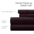 thumbnail image 3 of Comfort Canopy 4-Piece Sheet Set - Ultra Soft Deep Pocket (Extra Pillowcase!) Twin, Purple, 3 of 8