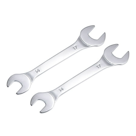 

Uxcell Thin Open End Wrench 14mm x 17mm Metric Mirror-Chrome Plated High Carbon Steel 2 Pack