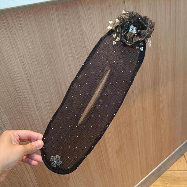 2024 NUEVO moño hábil con flores bordadas a mano, torcedor de pelo para moño hábil, pinza para el cabello torcida, pinza para el cabello con forma de bola, rodillo para moño de flores para cabello lar