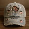 thumbnail image 7 of KPOPLK 250th Anniversary 1776 2026 USA July 4th Sandwich Baseball Cap Breathable,Adjustable Outdoor Hat,US 250 Years Trucker Hats,OTHER, 7 of 7
