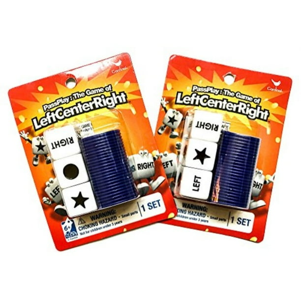 passplay the game of left center right dice game (pack of 2 travel