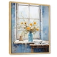 thumbnail image 2 of Designart "Countryside Windows with Yellow Flowers I" Farm Framed Wall Art - Country Blue Farm Windows Living Room Framed Canvas Art, 2 of 6