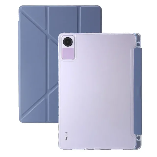 For Funda Redmi Pad SE Case with Pen Holder Multi-folding Stand Clear Back Magnetic Tablet Shell for Redmi Pad SE 11 Funda Cover Lavender Redmi Pad SE 11 inch