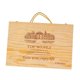 thumbnail image 5 of Cajas de vino de madera con asas Portador decorativo de vino Sostiene seis botellas Caja de regalo de vino festivo, 5 of 9