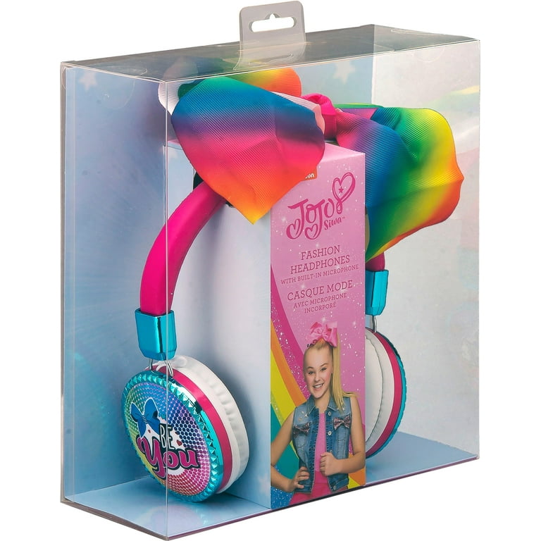 eKids JoJo Siwa Wired On Ear Headphones White Blue Yellow