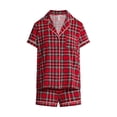 thumbnail image 6 of Joyspun Women’s Dreamy Soft Collection Notch Collar Knit Top and Boxer Shorts Pajama Set, Sizes XS-3X, 6 of 7